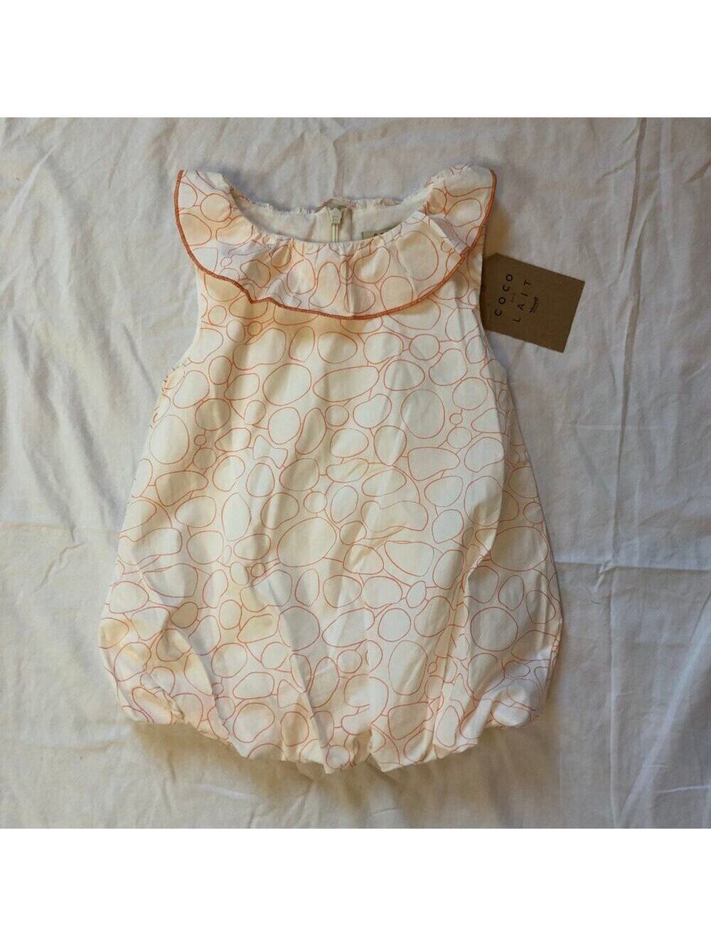 Coco Au Lait NWT Peach and Cream Balloon Skirt Dress/Romper - Size 18M